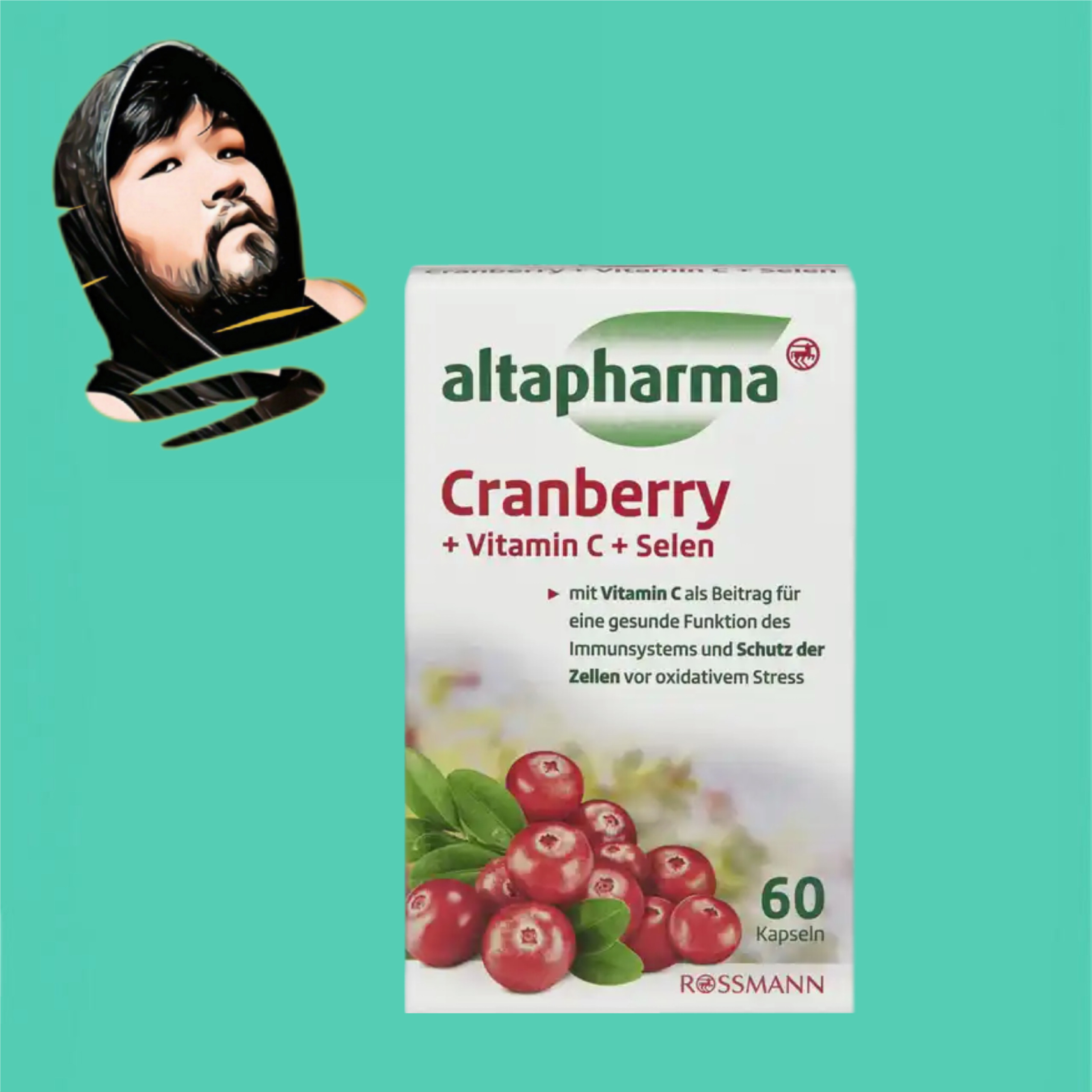 德国直邮【全场满300包邮】Altapharma蔓越莓维生素C硒胶囊60粒