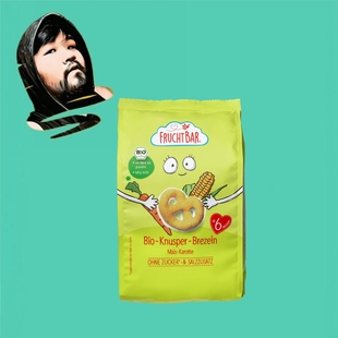 FruchtBar6个月 包邮 有机酥脆八字玉米脆25g 满300 德国直邮