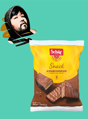 德国直邮【全场满300包邮】Schar无麸质牛奶巧克力华夫脆105g