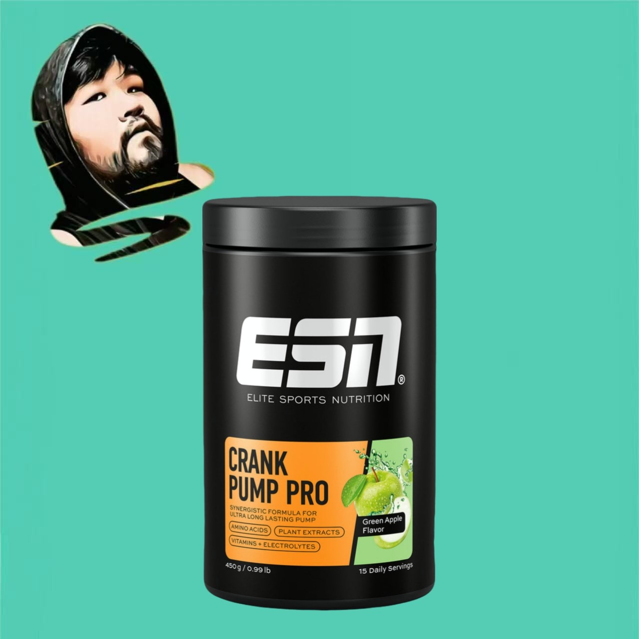 德国直邮【全场满300包邮】ESN专业氮泵绿苹果味450g