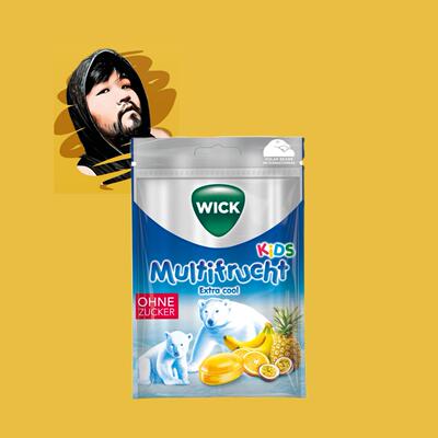 德国直邮【全场满300包邮】wick无糖强劲薄荷北极熊润喉糖72g