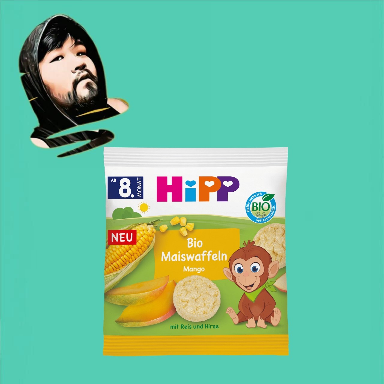 德国直邮【全场满300包邮】Hipp8个月+有机芒果玉米饼23g