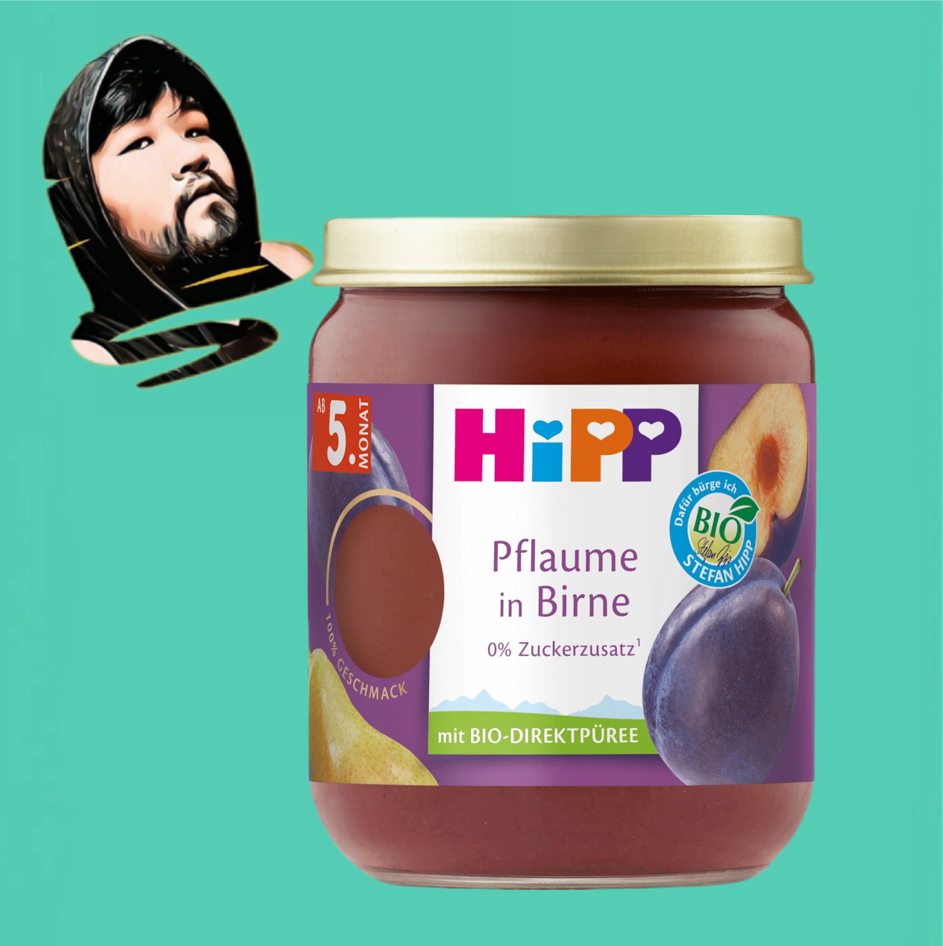 德国直邮【全场满300包邮】Hipp有机5个月+有机西梅梨果泥160g