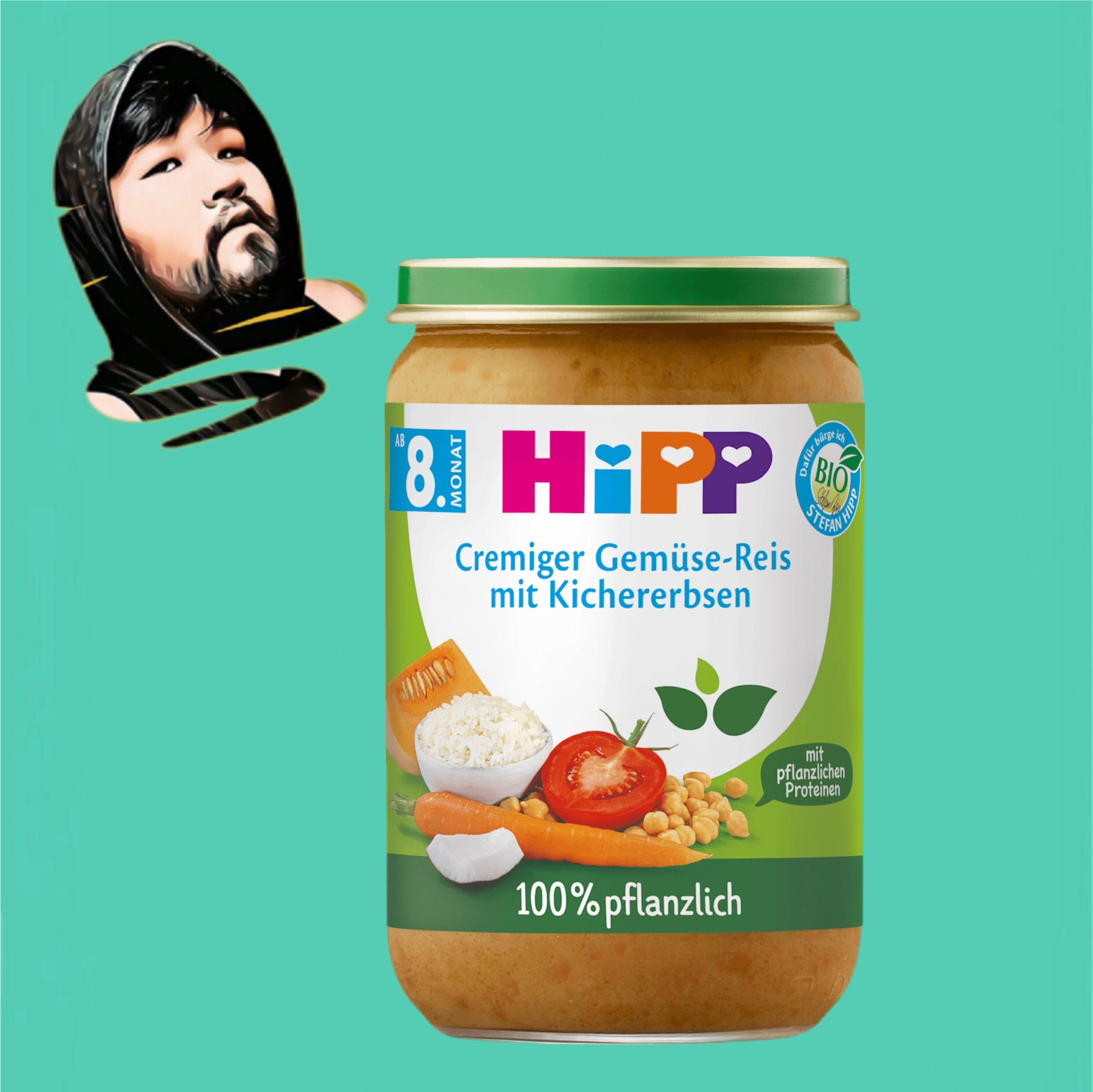 德国直邮满300包邮Hipp有机8个月+有机奶油蔬菜鹰嘴豆米糊220g