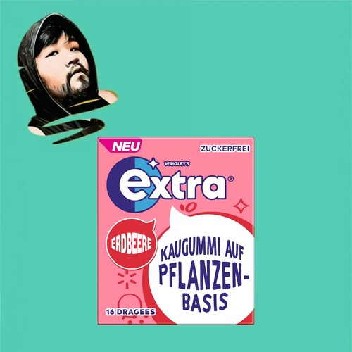 德国直邮【全场满300包邮】EXTRA草莓无糖口香糖16粒
