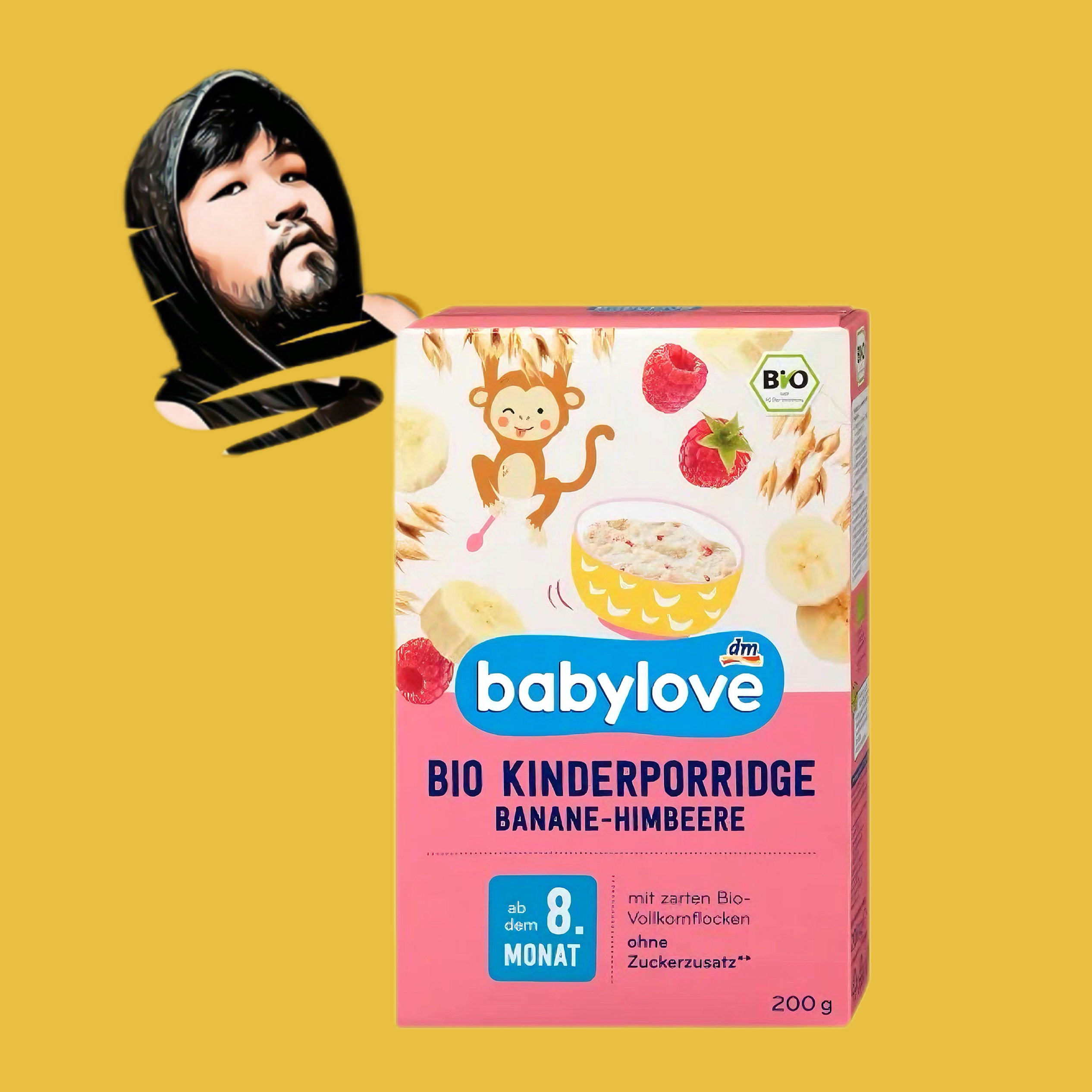 德国直邮满300包邮babylove8个月+有机香蕉树莓米粉200g