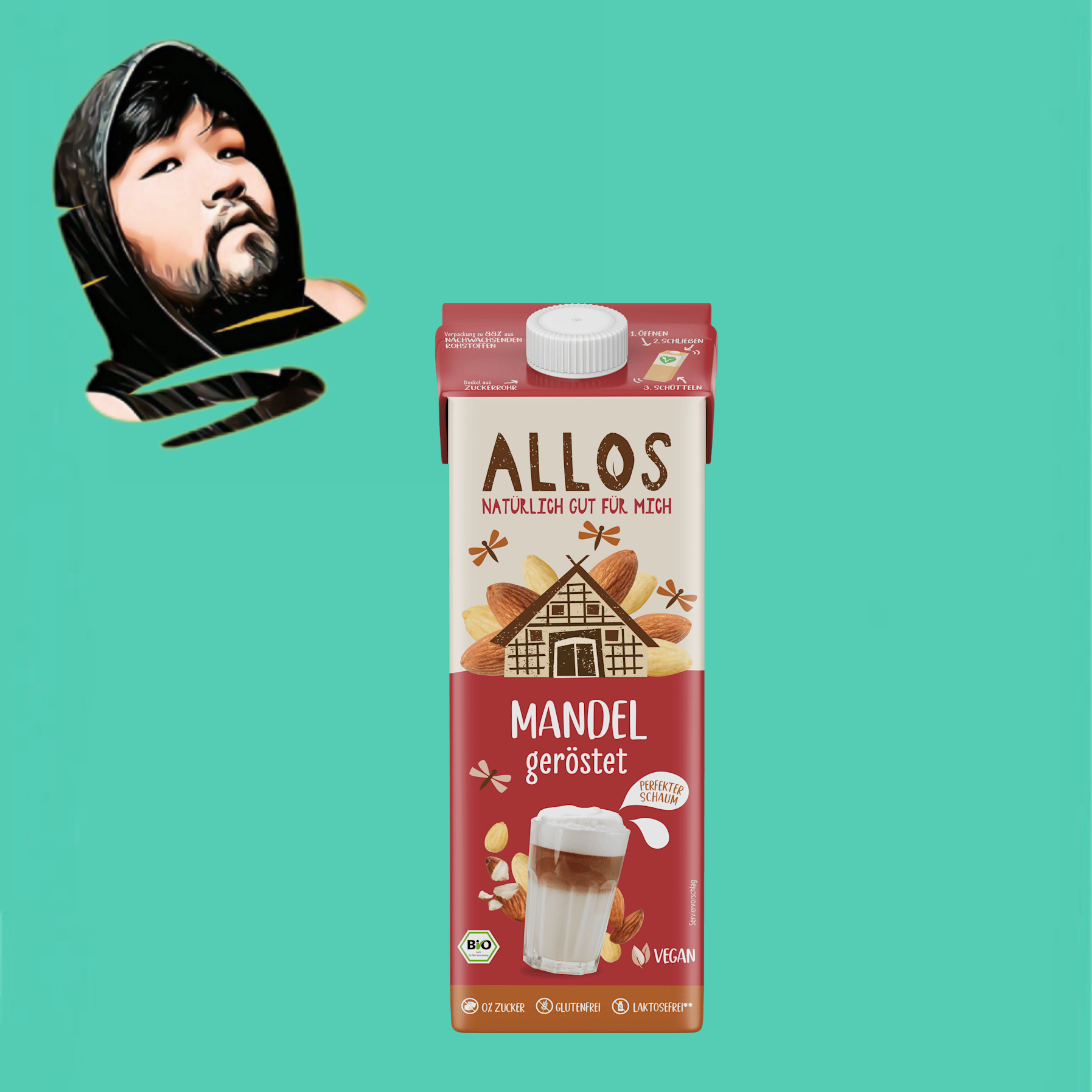德国代购【全场满300包邮】ALLOS 有机烘烤杏仁饮1L