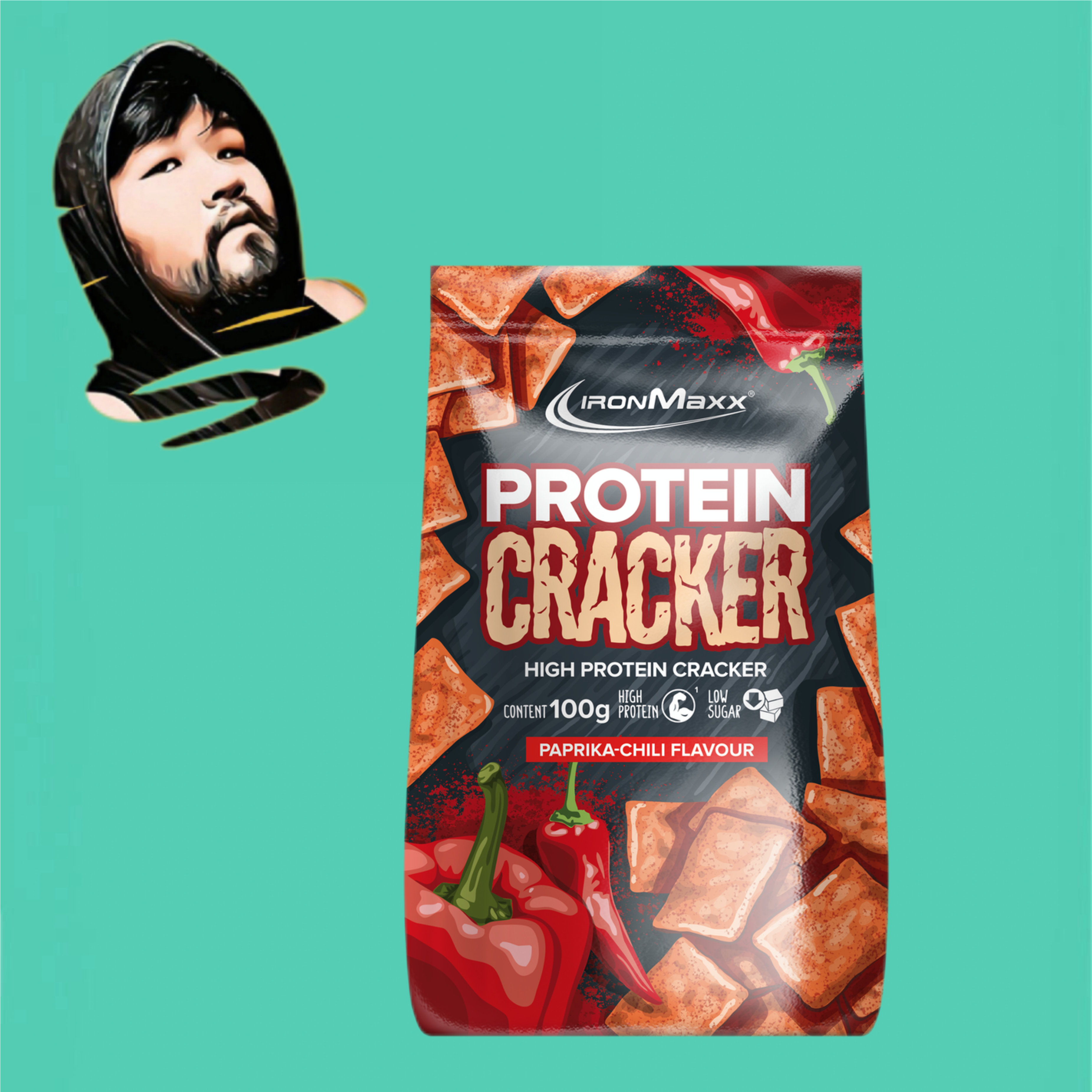 德国直邮【全场满300包邮】IronMaxx高蛋白脆片香辣味100g