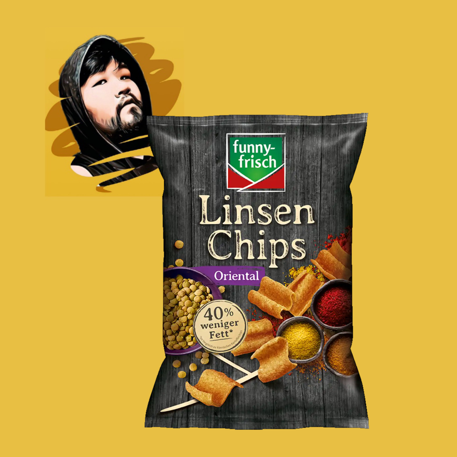 德国直邮【全场满300包邮】funny-frisch小扁豆薯片东方风味90g