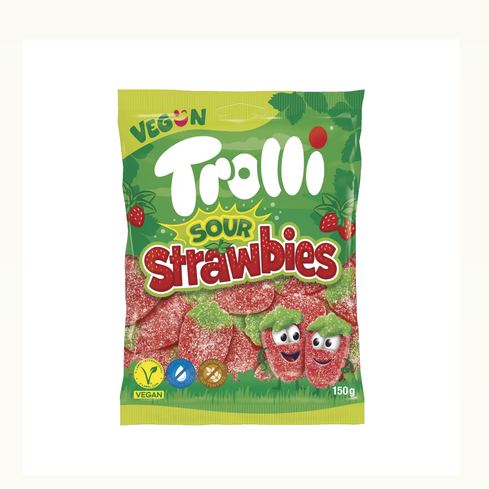 德国直邮满300包邮Trolli口力酸草莓橡皮糖150g