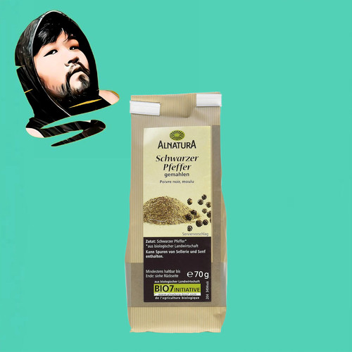 德国直邮【全场满300包邮】Alnatura有机研磨黑胡椒粉70g
