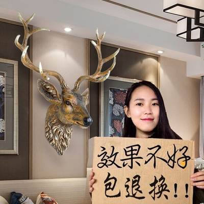 鹿头壁挂客厅餐厅酒吧挂件电视背景墙玄关卧室装饰欧式鹿头招财鹿