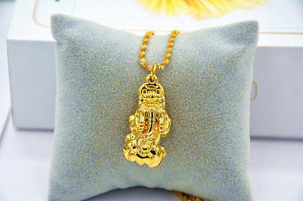 包郵久不掉色霸氣轉動招財大貔貅皮休歐幣24K鍍金仿黃金沙金項鏈在類目 飾品/流行首飾/時尚飾品新, 項鍊中 - 來自Buy2taobao.com提供專業的淘寶代購服務