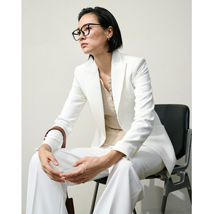 秋正装 xyi 女气场强大商务工作服2025新款 套装 白色高级感休闲西装