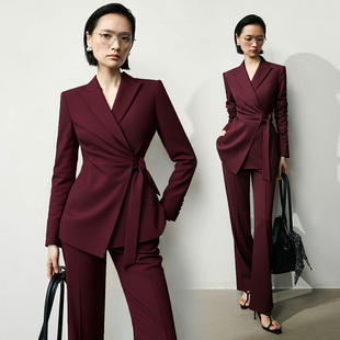 显白安可拉红年会主持正装 xyi 女新款 套装 2025秋气质高级绑带西装