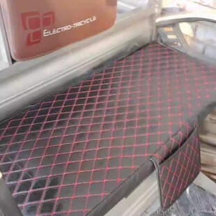 电动三轮车坐垫防晒防水棉麻加厚座套四季通用夹海绵可定制座套