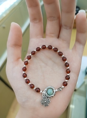 纯银石榴石女款小众设计感高级轻奢气质百搭手链