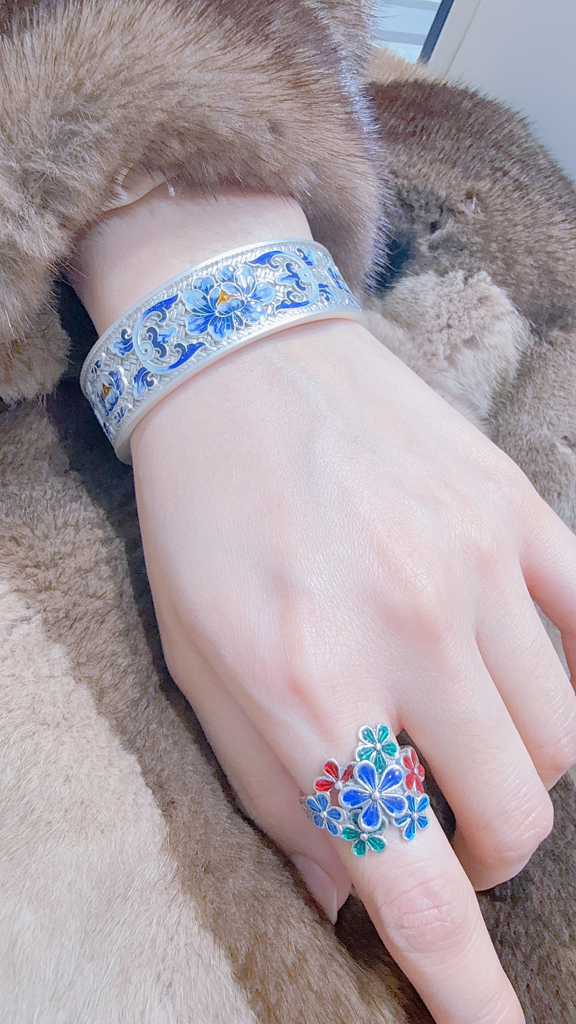 足银9999青花瓷宽面银手镯女复古新中式珐琅纯银镯子送妈妈礼,饰品/流行首饰/时尚饰品新,银饰手镯,淘宝优惠券,粉丝福利购,淘宝优惠卷