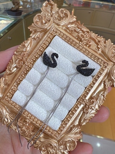 纯银黑天鹅耳线可两戴