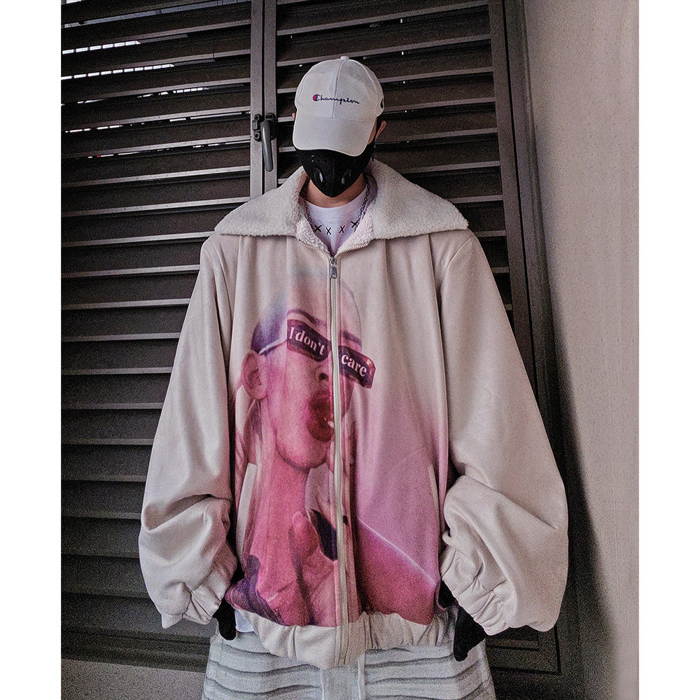 UUCSCC嘻哈美式复古宽松翻领夹克潮牌羊羔毛加绒加厚垫肩棉服外套,男装,棉衣,淘宝优惠券,粉丝福利购,淘宝优惠卷