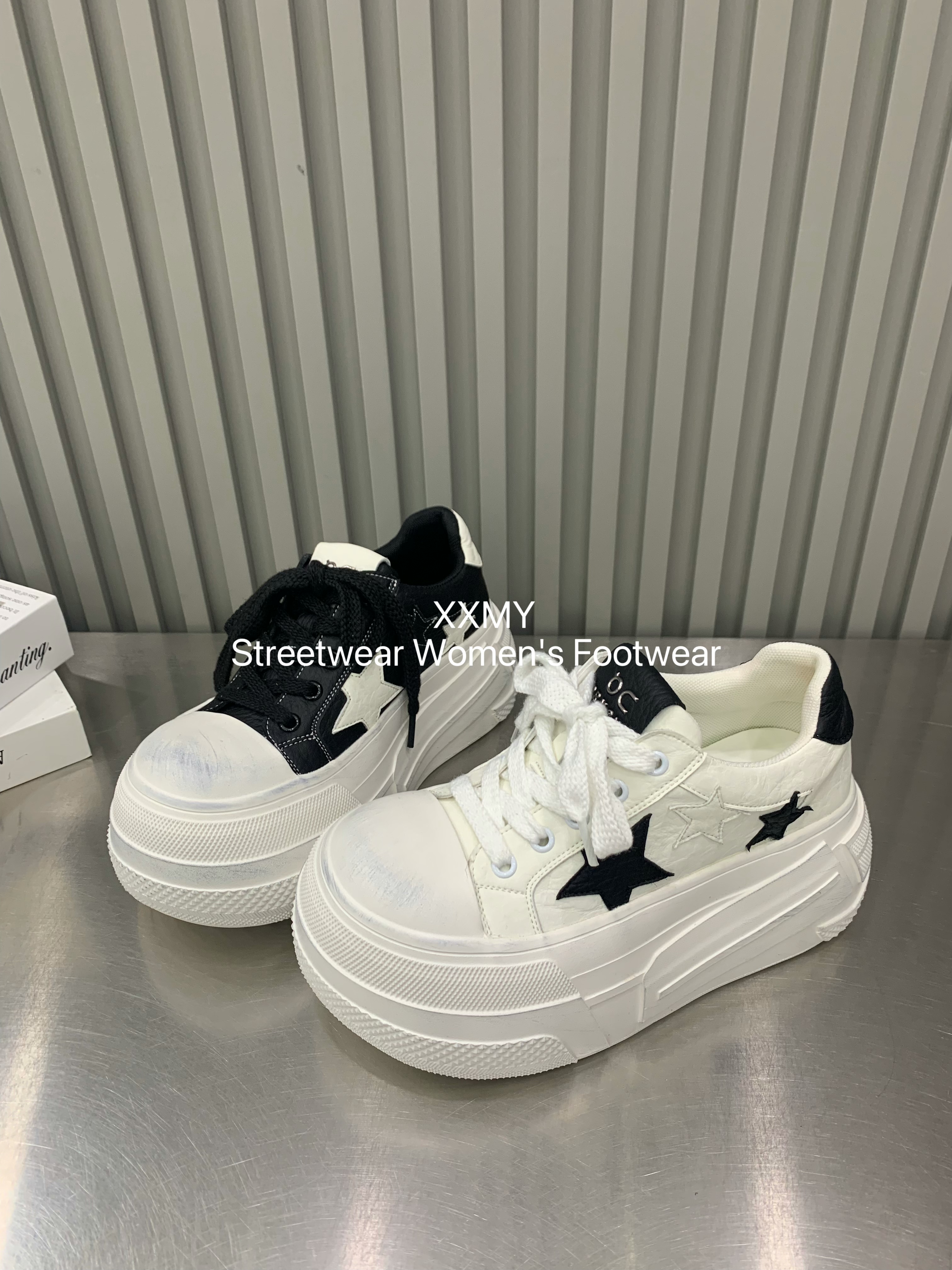 厚底星星板鞋女秋季小个子7cm增高松糕鞋休闲鞋百搭小白鞋学生鞋