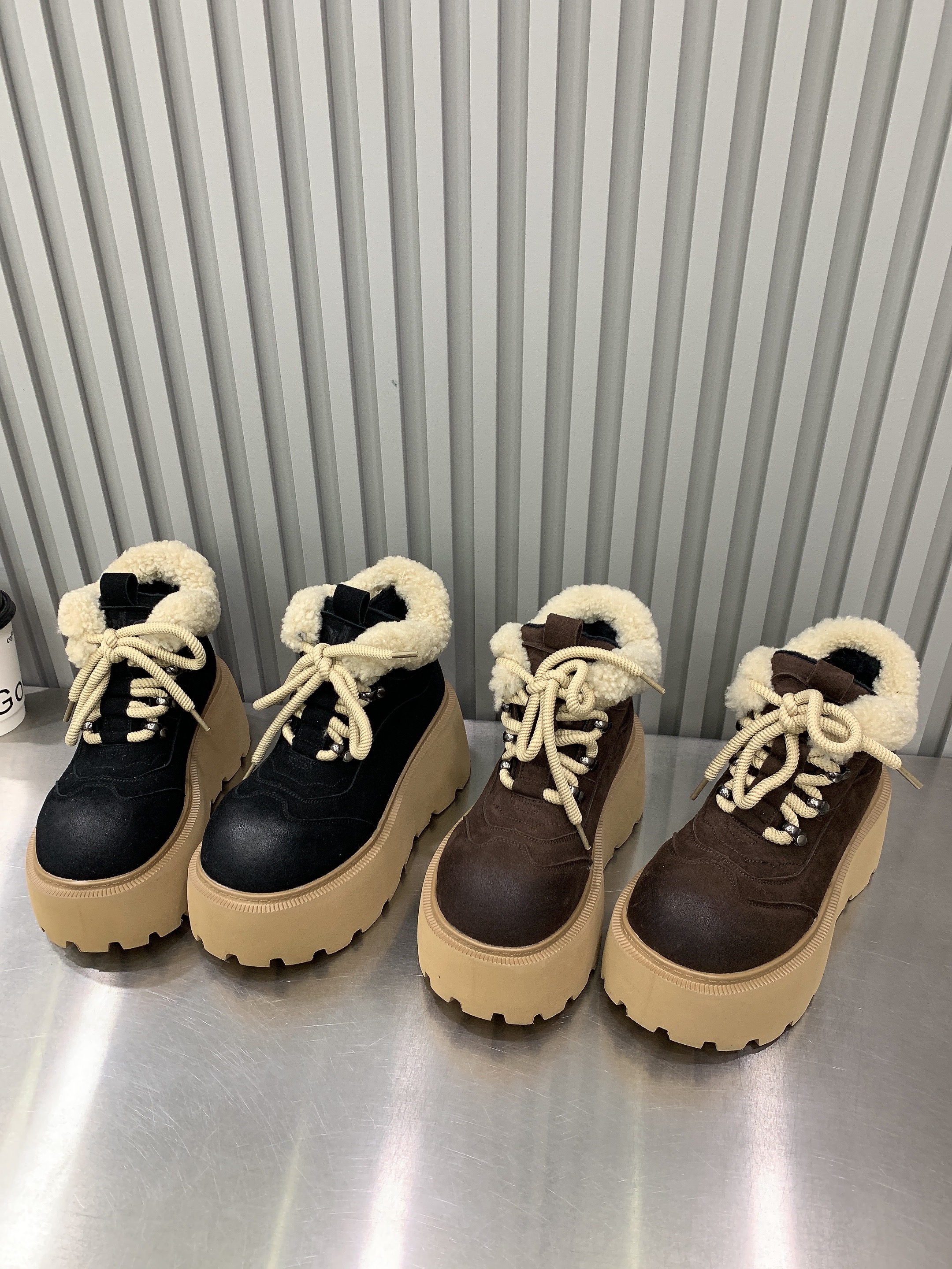 厚底马丁靴女2025年新款冬季加绒保暖棉鞋小个子增高短筒靴松糕鞋