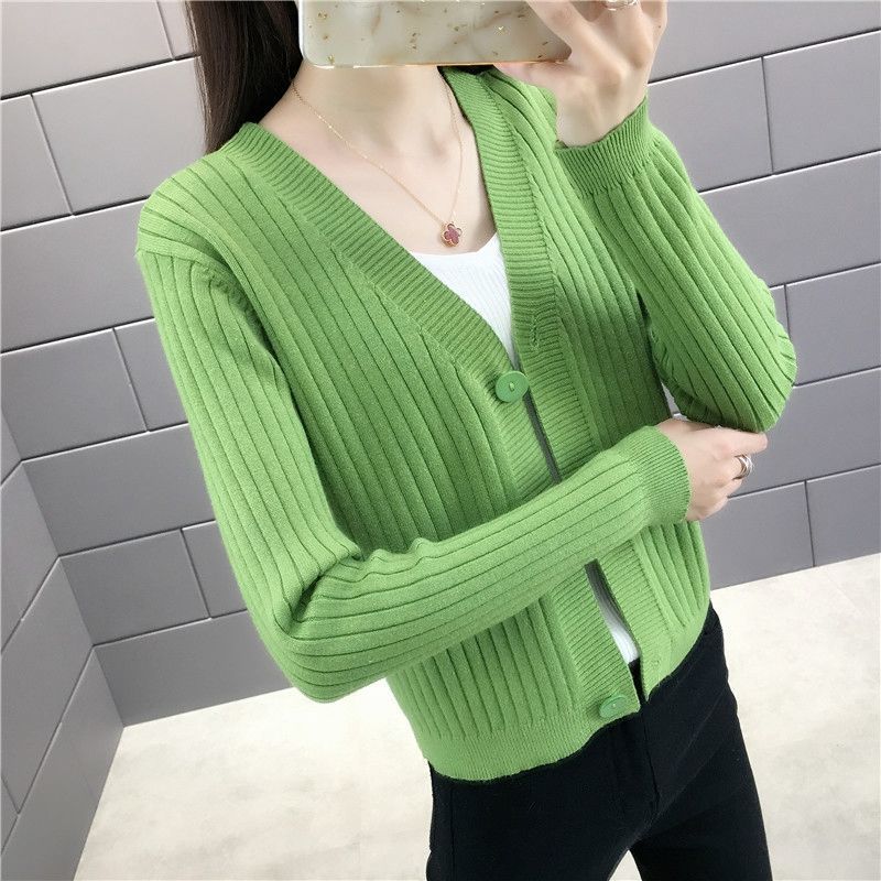 V领开衫薄款薄款早秋打底