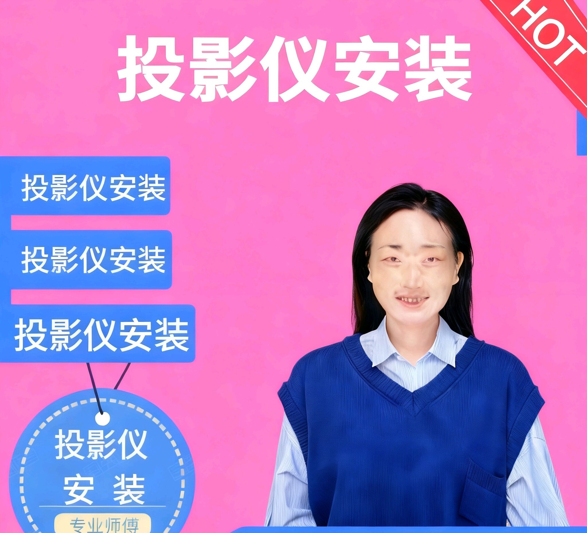 全国投影上门安装调试激光投影工程投影家庭投影商务投影安装服务