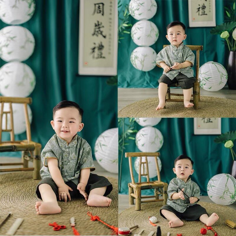 儿童摄影服装抓周宝宝拍照主题周岁婴儿百天百日个月影楼艺术照