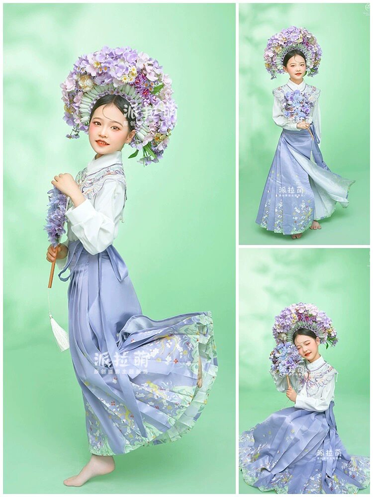 儿童摄影服装古风女中大童拍照影楼簪花衣服写真中国风主题艺术照