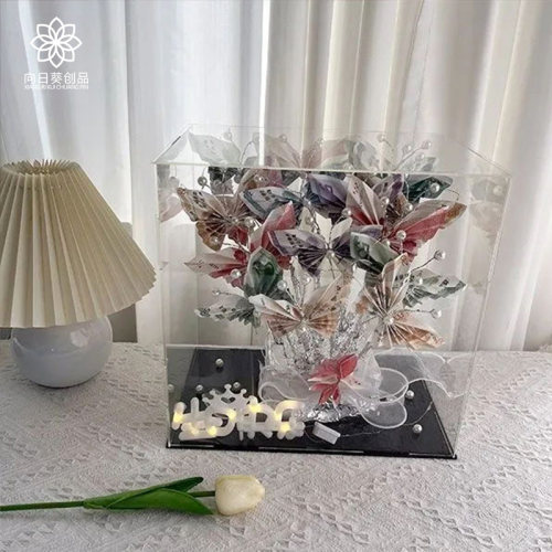 蝴蝶有钱花diy材料包花盒