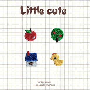 可爱小物刺绣布贴小号自粘头饰衣服装饰包包手账iapd手机DIY配饰