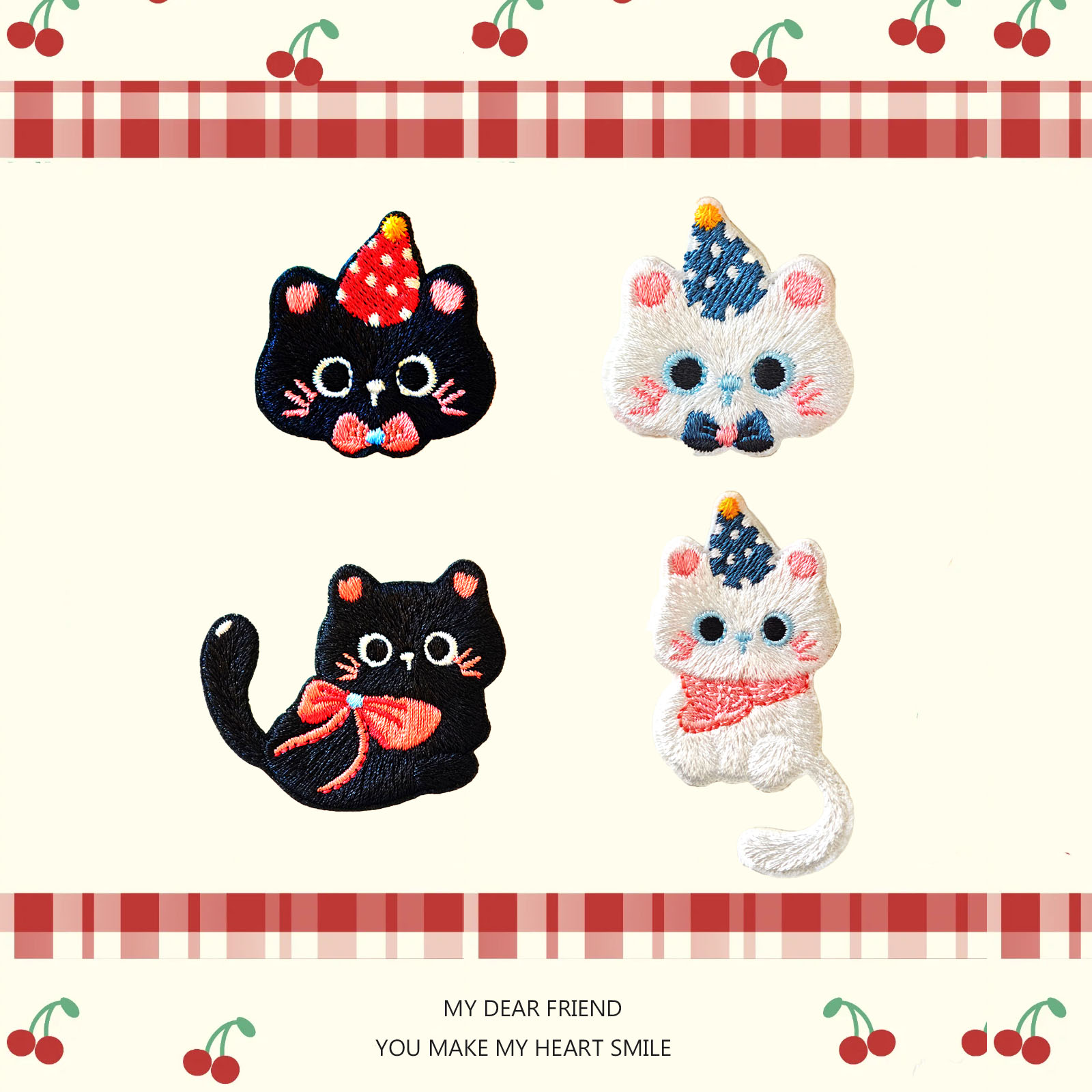 可爱猫咪刺绣补丁贴包包衣服布贴