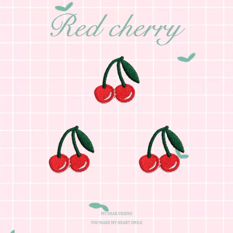 可爱樱桃刺绣布贴水果装饰补丁贴衣服帽子ipad衣服DIY辅料自粘,居家布艺,布贴,淘宝优惠券,粉丝福利购,淘宝优惠卷
