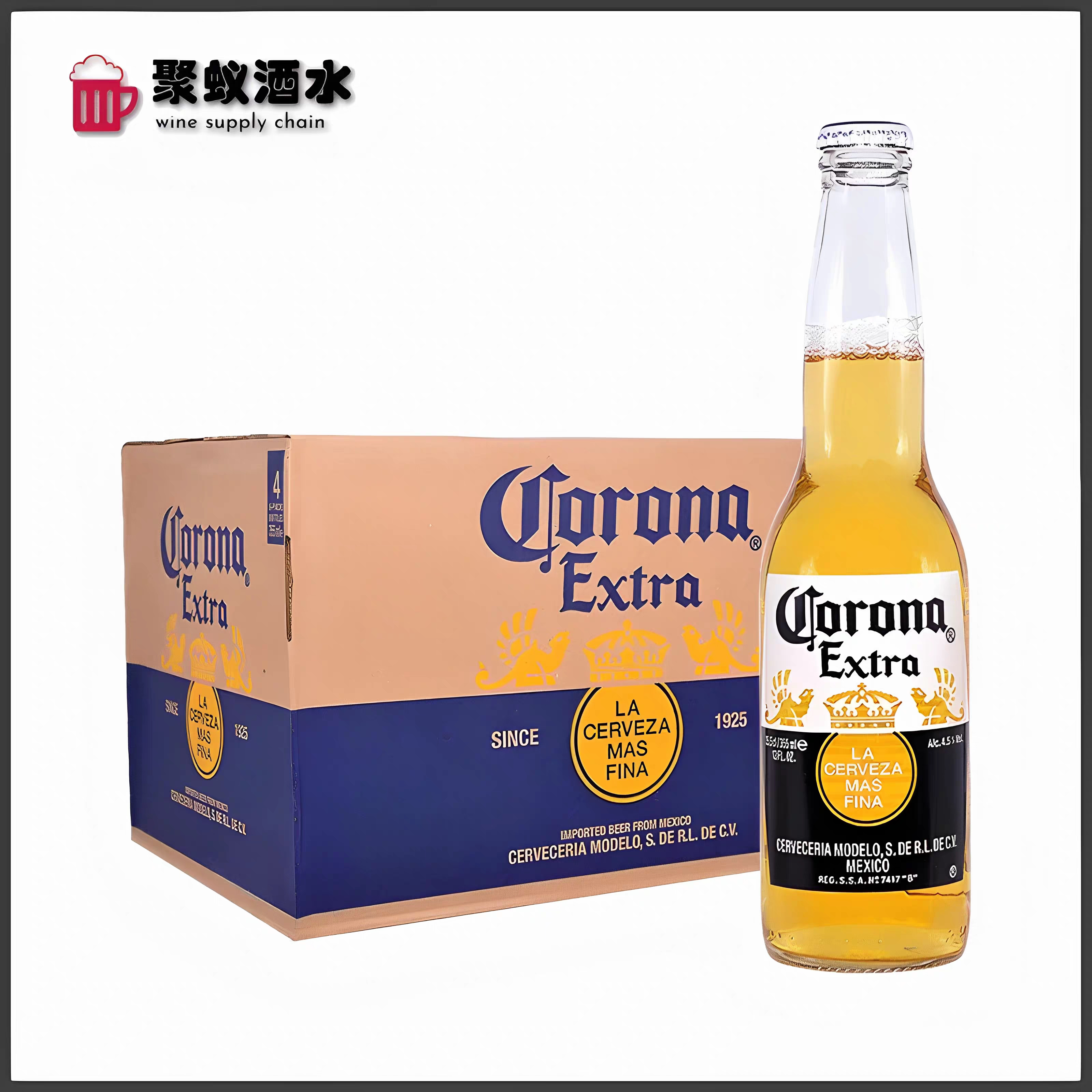 进口科罗娜啤酒 整箱355ml*24瓶 墨西哥原瓶原装Corona大瓶装拉格