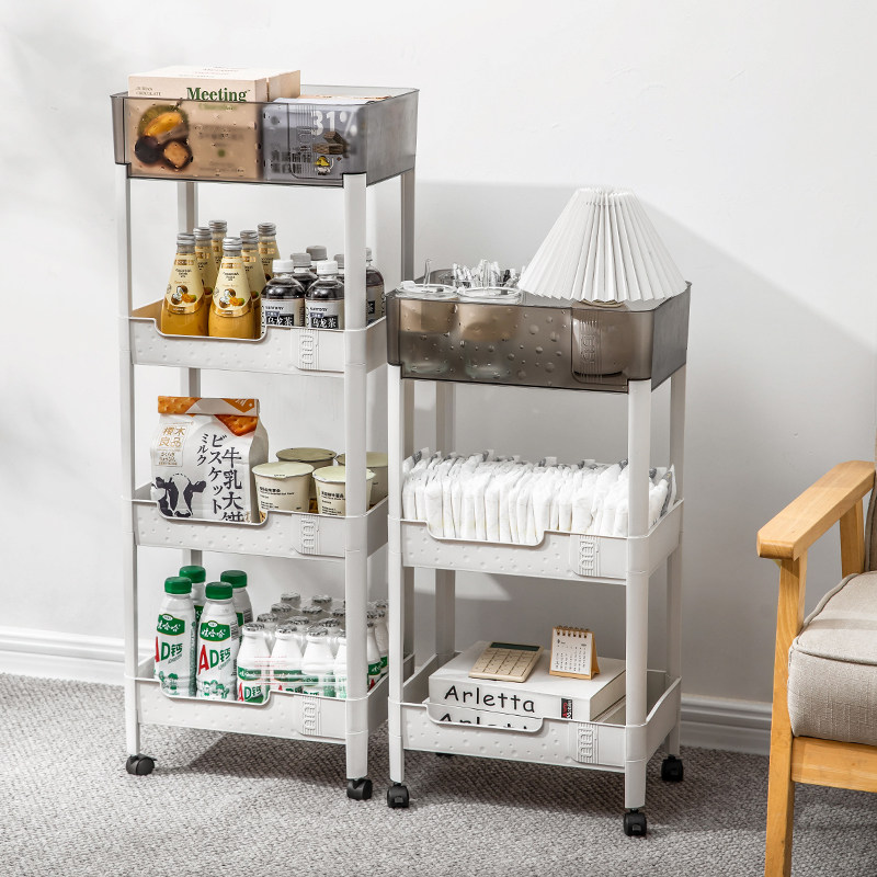 置物架落地多层厨房卫生间浴室零食小推车三层高76CM长38CM宽27CM