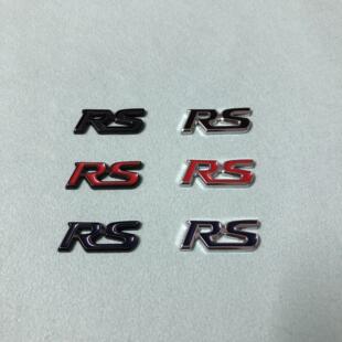 迷你RS车标适用福特福克斯嘉年华改装运动中控车贴RS金属方向盘标
