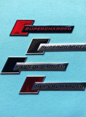 适用于奥迪车贴 机械增压车标supercharged金属铭牌装饰贴 铝贴标
