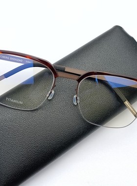 大框大脸9830超轻纯钛眼镜半框眉毛架男女款无螺丝设计邓紫棋同款