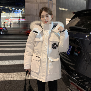 韩版 2025年冬季 羽绒棉服女士中长款 工装 加厚学生棉派克服外套 新款