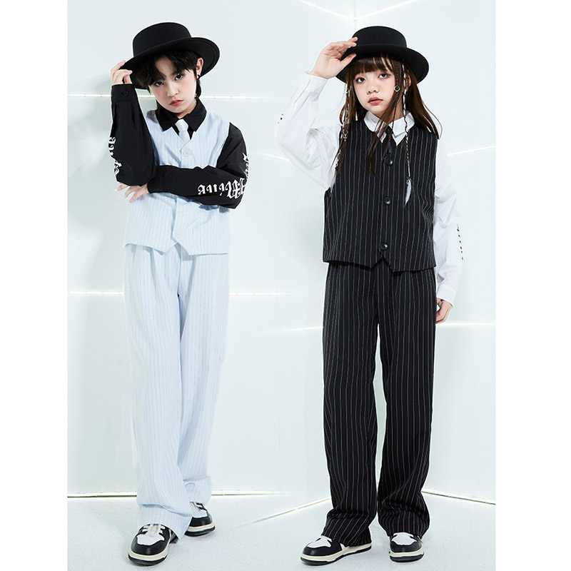 少儿popping西服马甲机械演出服