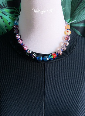 「伊西多尔」蛋糕多宝琉璃项链◆油画风小众设计配饰H1079