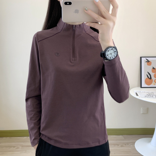 探拓速干立领长袖T恤女春秋户外运动徒步登山上衣跑步吸湿快干衣