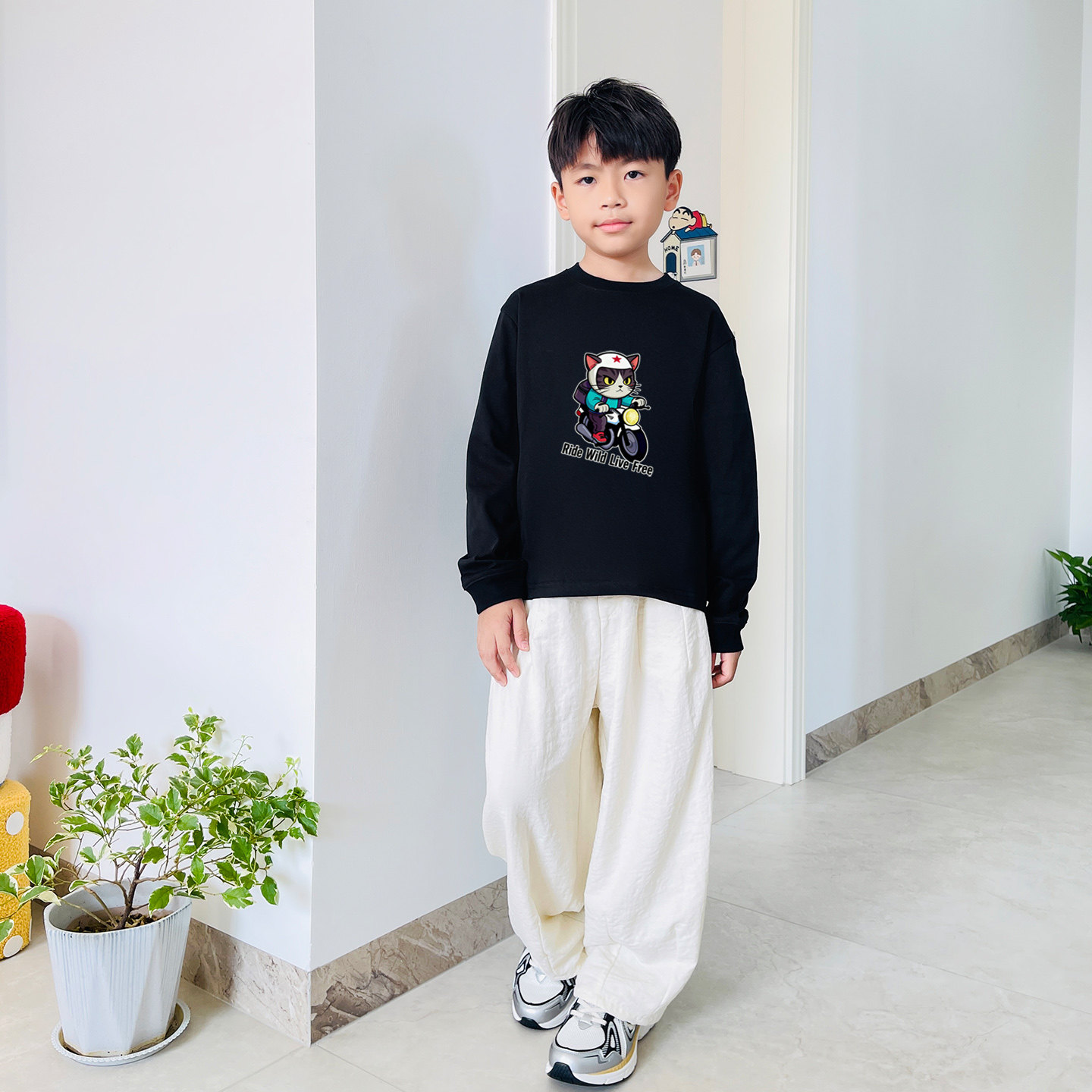 男童长袖t恤圆领纯棉超好看早秋洋气穿搭韩系童装上衣儿童打底衫
