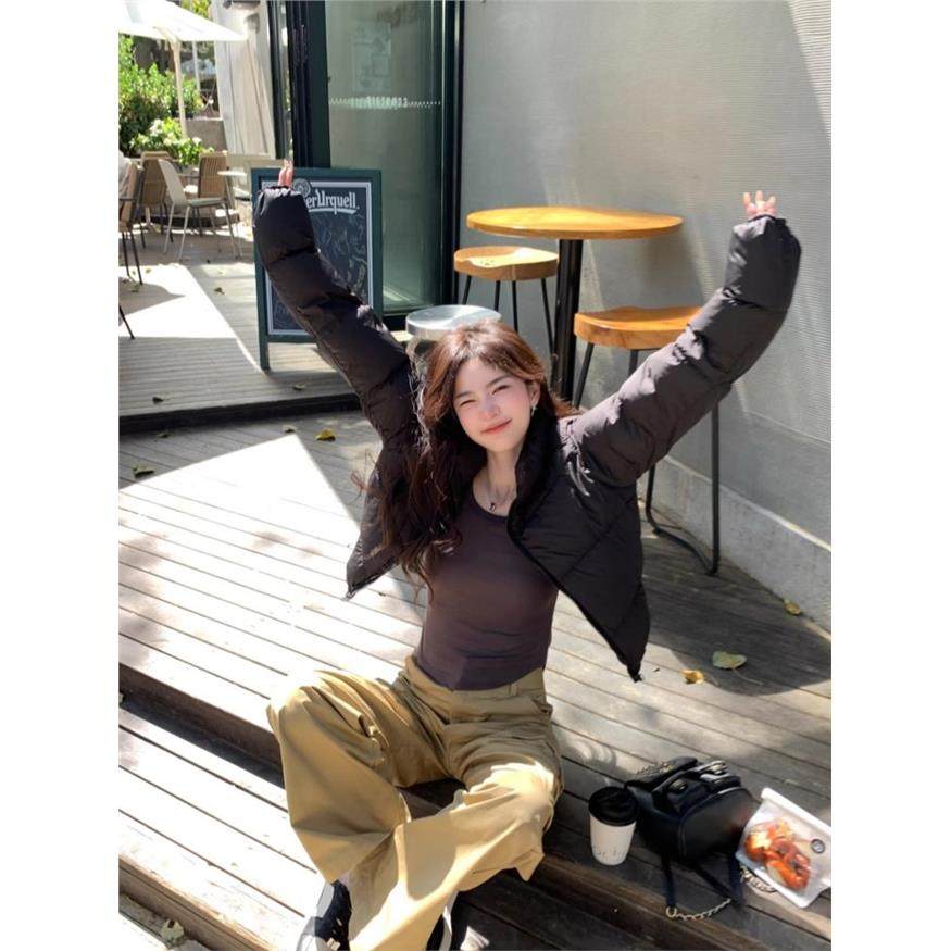 肯豆风短款立领羽绒棉服女秋冬穿搭加棉加厚面包服小个子显白外套,女装/女士精品,短外套,淘宝优惠券,粉丝福利购,淘宝优惠卷