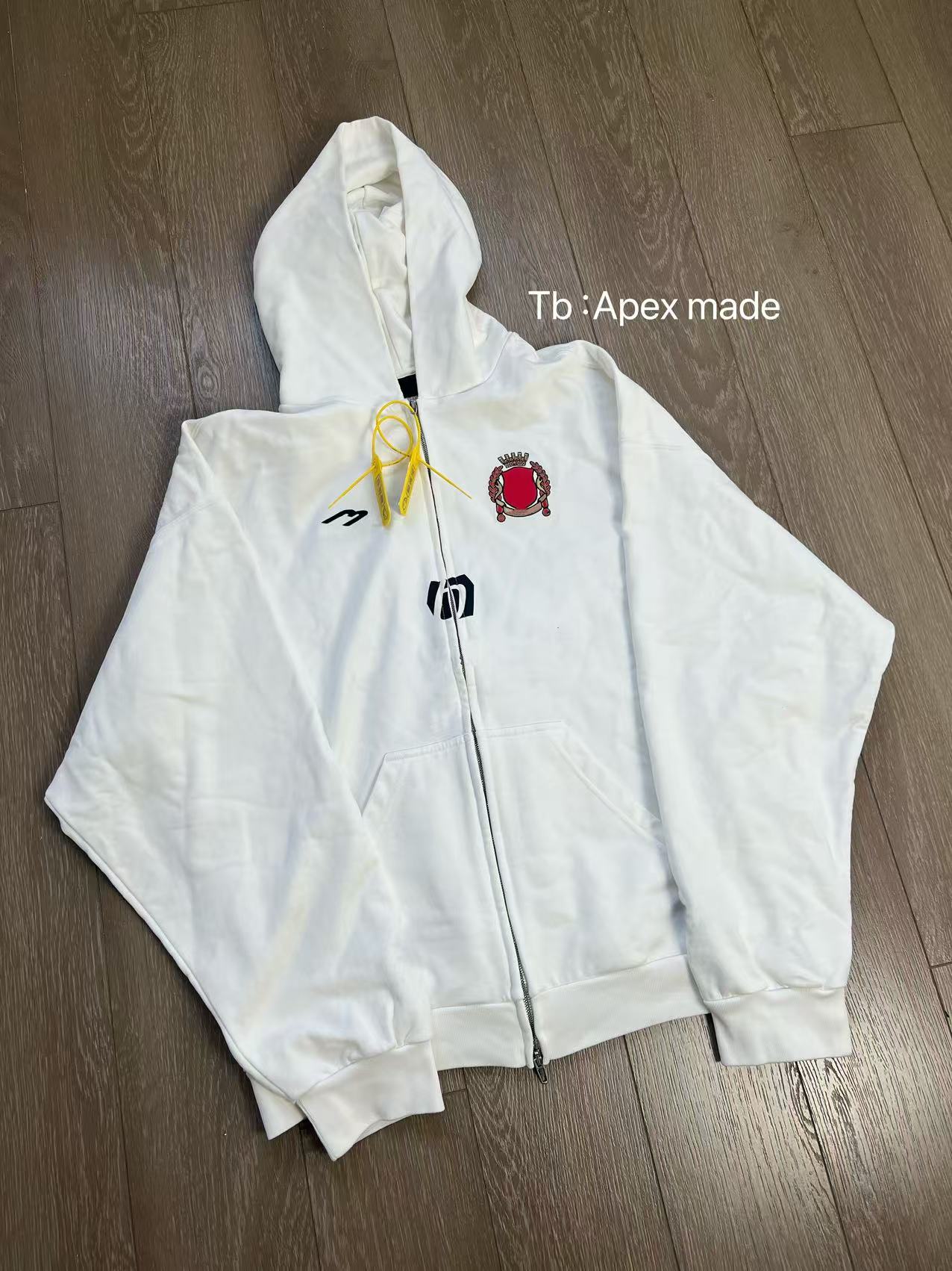 thumbnail for Now .24SS show 3B Sports White Manchester United football hoodie print embroidered loose jacket sweatshirt