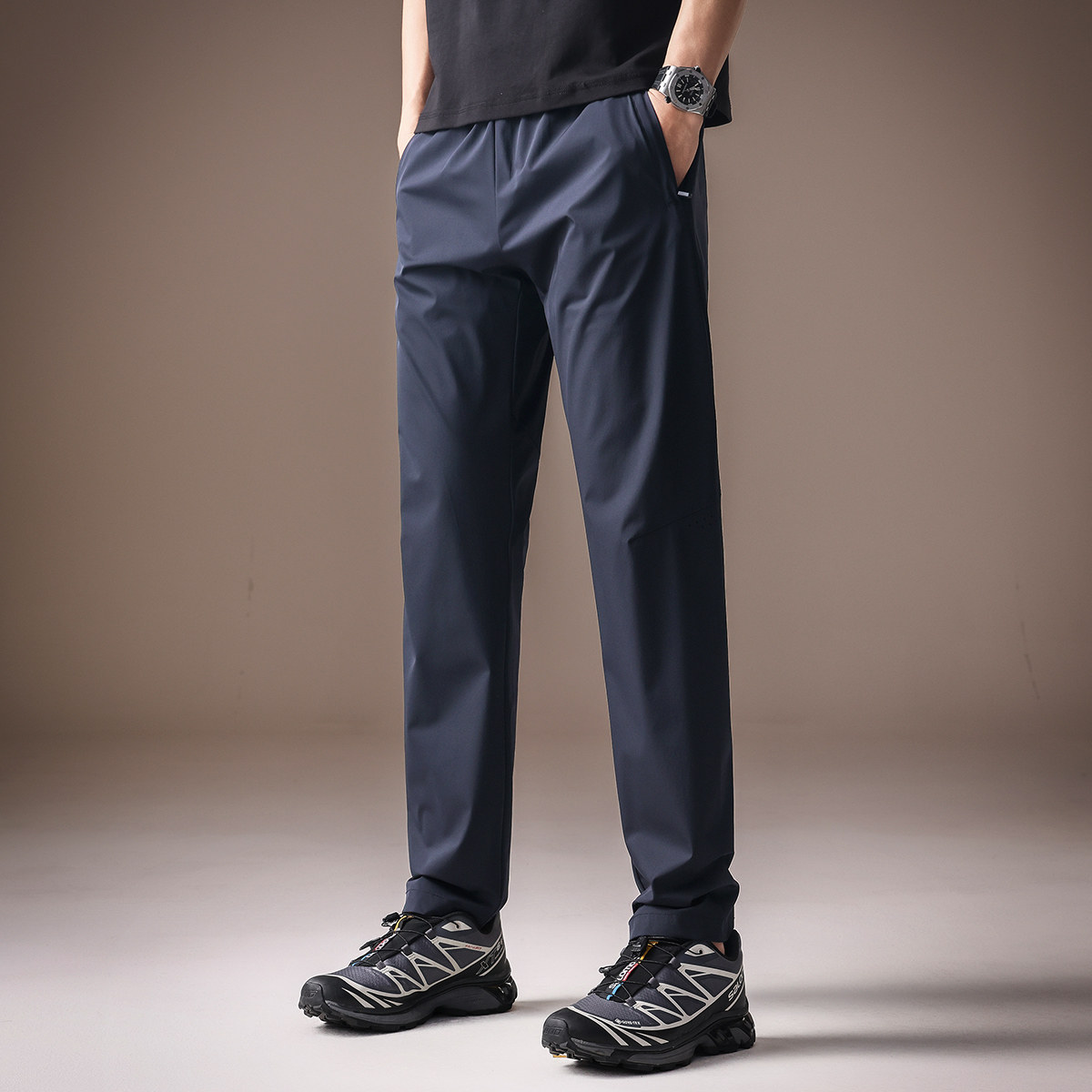 高端户外耐磨软壳速干裤男士秋季新款徒步登山舒适工装休闲裤子男