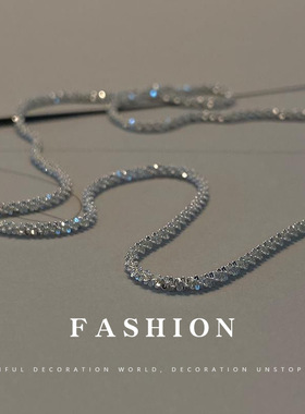 欧美轻奢小众设计感项链女潮人意大利VICENZA波光粼粼闪光锁骨链