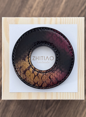 纸条手作 手工蛇皮竹刀锷 竹剑刀锷 剑道刀镡TSUBA