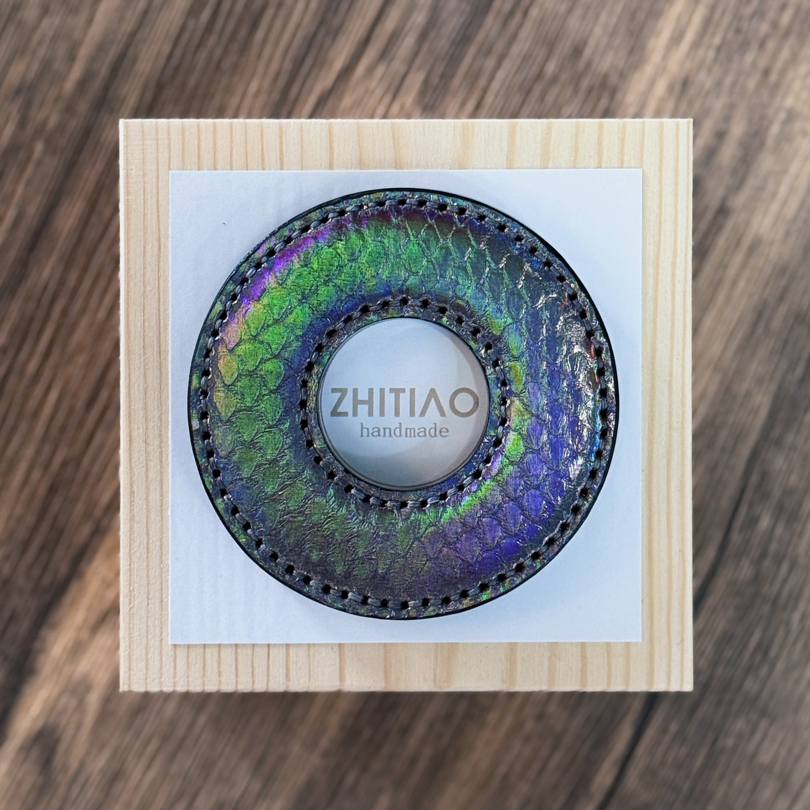纸条手作 手工蛇皮竹刀锷 竹剑刀锷 剑道刀镡TSUBA